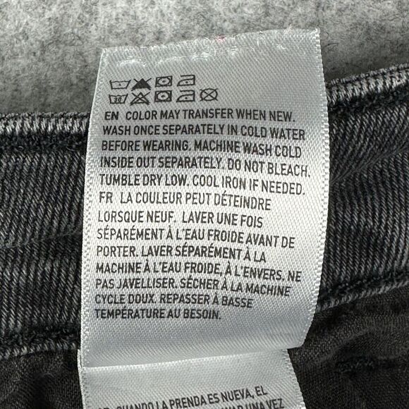 American Eagle Mom Jeans Womens 6R Faded Black Casual Everyday Stretch Denim - Picture 15 of 15